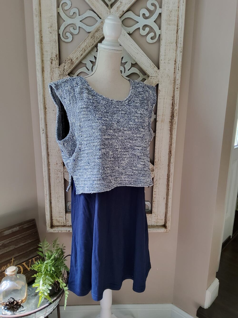 Anthropologie Daily Practice Indie Athletic Twofer Knit Skater Dress S M